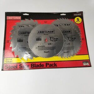 Craftsman 5 pc Steel Circular Saw Blade Set New Old Stock